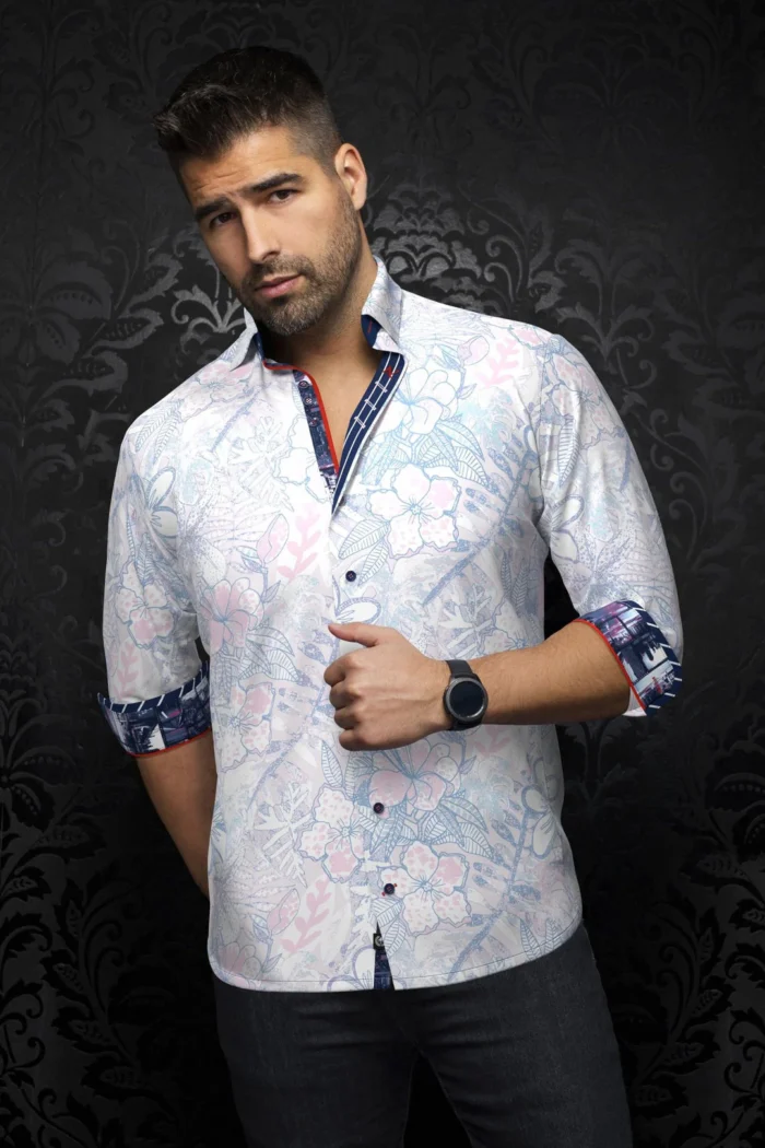 Au Noir Stretch Shirt | Alvarado Pink - Image 1