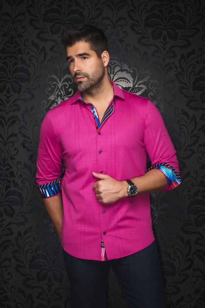 Au Noir Stretch Shirt | Capazza Fuchsia - Image 1