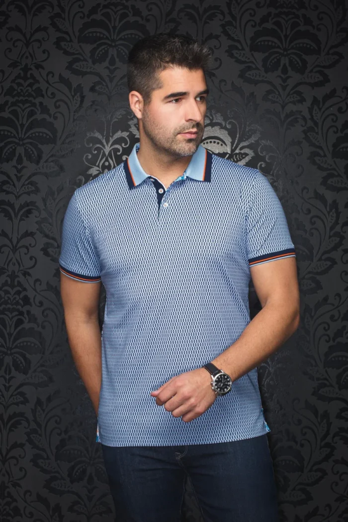 Au Noir Stretch Short-Sleeve Polo | Benz Light Blue - Image 1