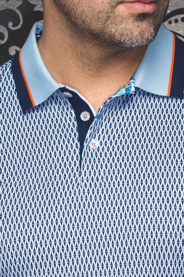 Au Noir Stretch Short-Sleeve Polo | Benz Light Blue - Image 3