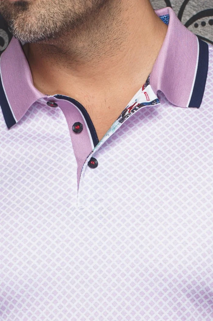 Au Noir Stretch Short-Sleeve Polo | Fairmont Pink - Image 3