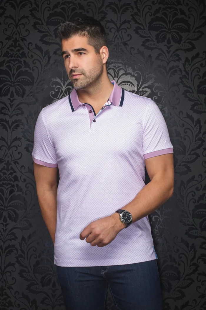 Au Noir Stretch Short-Sleeve Polo | Fairmont Pink - Image 1