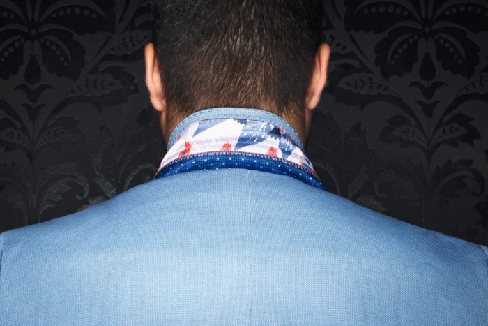 Au Noir Stretch Blazer | Veston Glover Light Blue - Image 3